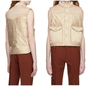 Rag & Bone Erica satin Beige Puffer Vest